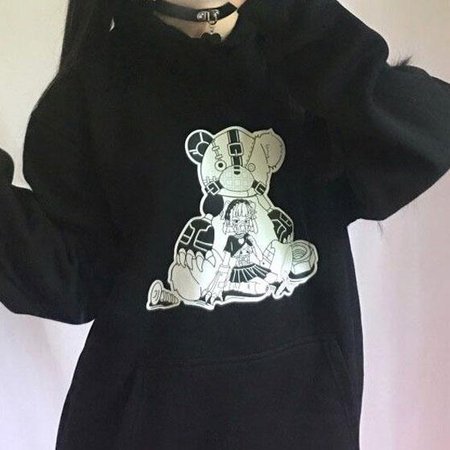 Japanese harajuku Mechanic Teddy Bear Girl Hoodie SD00009– SYNDROME - Cute Kawaii Harajuku Street Fashion Store