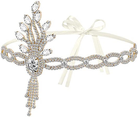 Lurrose 1920s Headpiece Vintage Headband Leaf Style Decor Wedding Bridal Themed Party Hairbands 1920 Hair Accessories for Women : Amazon.co.uk: Beauty