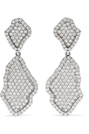 Kimberly McDonald | 18-karat white gold diamond earrings | NET-A-PORTER.COM