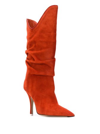 Shop orange The Attico pointed-toe 55mm boots with Express Delivery - Farfetch