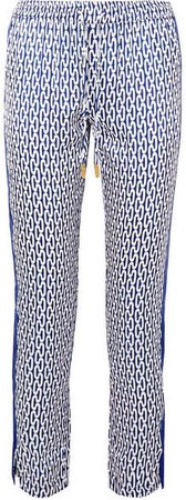 Paloma Blue - Hutton Printed Silk Crepe De Chine Pants - Navy