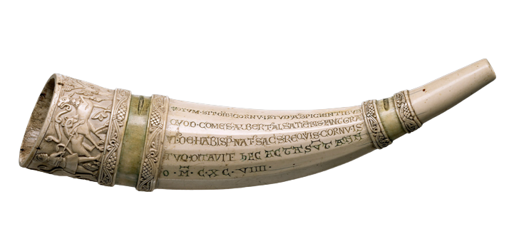 Hunting horn of Count Albrect III of Habsburg, Austria, dated 1199 AD.