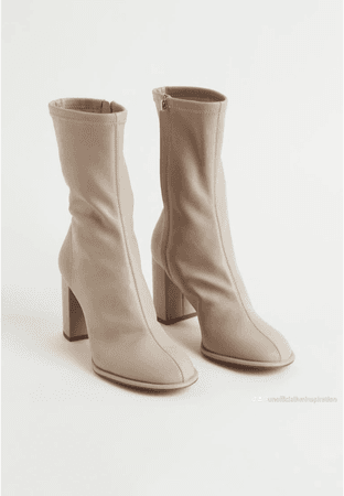 beige brown boots heel