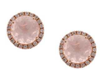 DANA REBECCA 14kt Rose Gold Quartz & Diamond Earrings