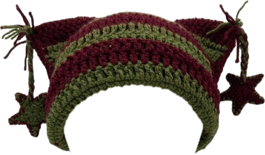 crochet cat hat with stars