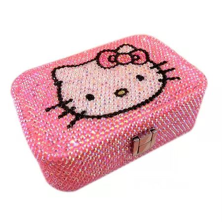 Hello Kitty Kawaii Creative Cartoon Anime Sanrios Jewelry Box Stick Diamond Cute Jewelry Necklace Storage Box Girl Holiday Gift| | - AliExpress