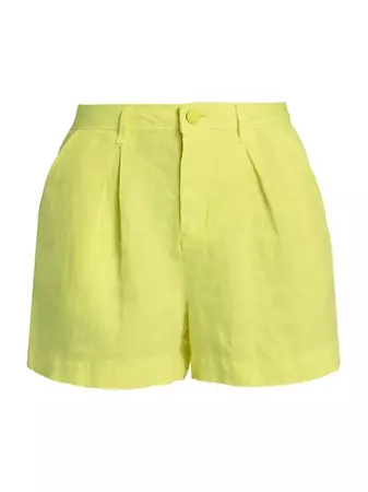 Shop L'AGENCE Zahari Linen High-Rise Shorts | Saks Fifth Avenue