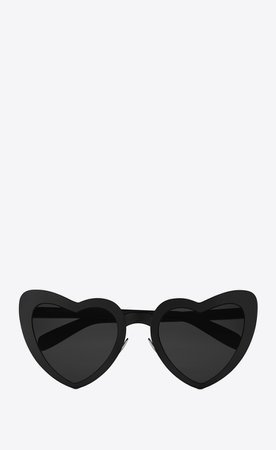 ‎Saint Laurent ‎New Wave Sl 196 Loulou Heart Sunglasses In Black Acetate Frames With Gray Lenses ‎ | YSL.com