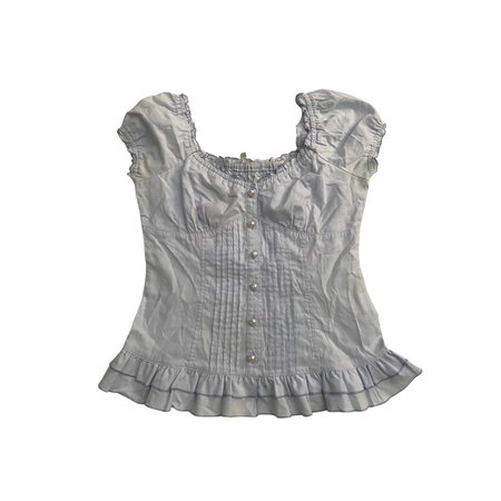 baby blue milkmaid corset button up top