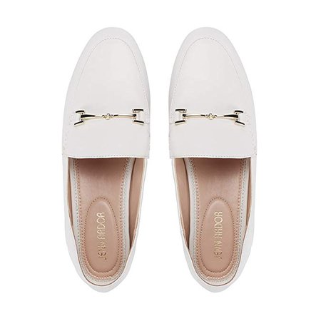 Amazon.com | JENN ARDOR Women's Penny Loafers Slip On Flats Comfort Driving Office Loafer Shoes White | Loafers & Slip-Ons