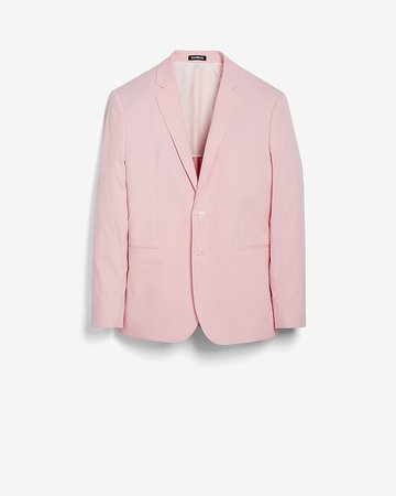 Slim Pink Striped Cotton-blend Suit Jacket | Express