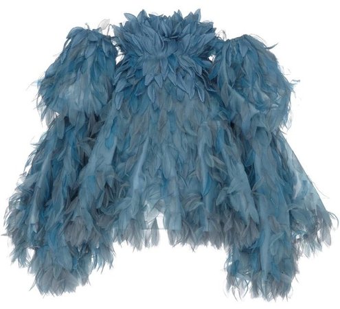 Marc Jacobs Feather-Detailed Silk Mini Dress