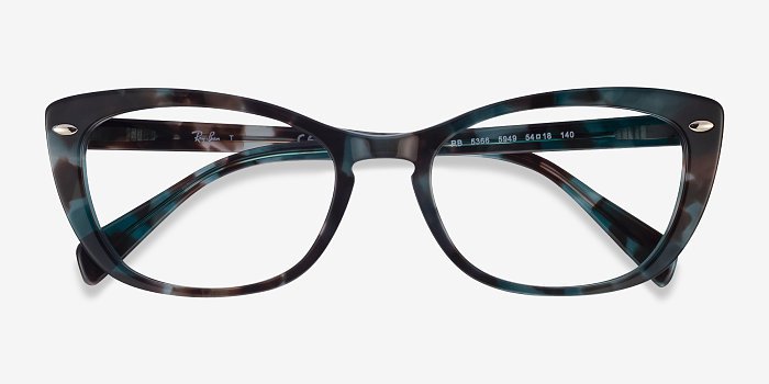 Ray-Ban RB5366 - Cat Eye Blue Tortoise Frame Glasses For Women | EyeBuyDirect