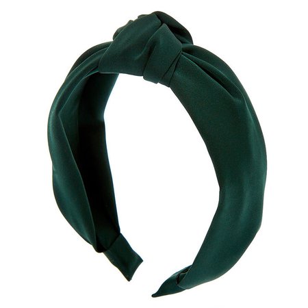 Satin Knotted Headband - Emerald Green | Claire's