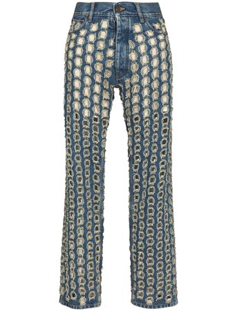 Maison Margiela Perforated straight-leg Jeans - Farfetch