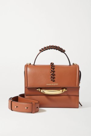 Brown The Story braided leather shoulder bag | Alexander McQueen | NET-A-PORTER