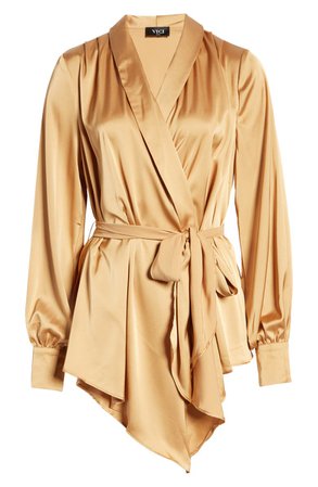 VICI Collection Satin Wrap Blouse | Nordstrom