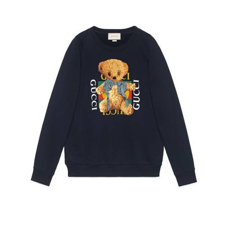 Oversize sweatshirt with Gucci logo and teddy bear - Gucci Sweatshirts & T-shirts 489677X9N174033