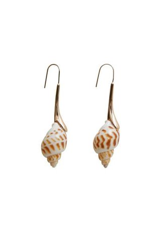 MANGO  Shell pendant earrings