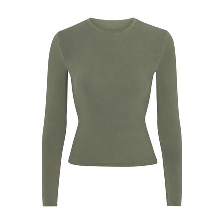 New Vintage Long Sleeve T-Shirt - Moss | SKIMS