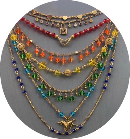 rainbow layer necklaces