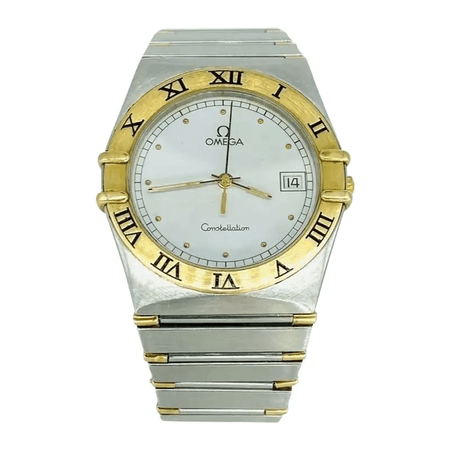 1980s Men’s Omega Two-Tone 18k and Stainless Steel Date Constellation Watch
