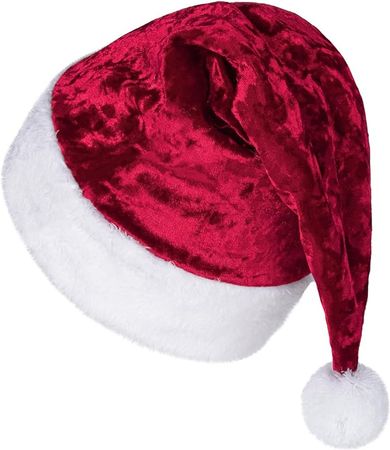 Amazon.com: BHD BEAUTY Christmas Santa Hat Xmas Holiday Hat 2023 NEW for Adults Unisex Red Velvet Comfort Christmas Hats Extra Thicken Classic Faux Fur for Christmas New Year Festive Holiday Party Supplies : Home & Kitchen
