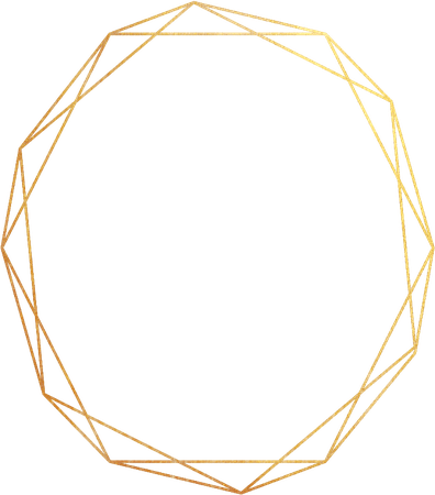 Gold Geometric Oval Frame