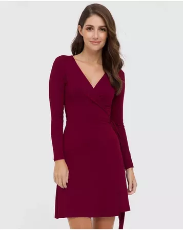 Long Sleeve Wrap Dress by Bamboo Body Online | THE ICONIC | Australia