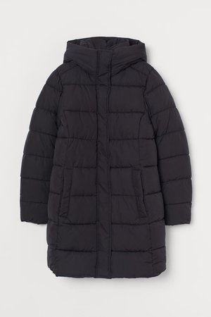 Hooded Puffer Jacket - Black - Ladies | H&M US