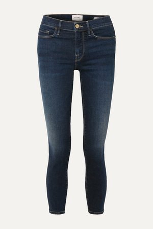 FRAME | Le Skinny De Jeanne cropped distressed mid-rise jeans | NET-A-PORTER.COM