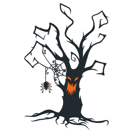 Gumtoo Designer Temporary Tattoos - Halloween Creepy Tree - Clip Art Library
