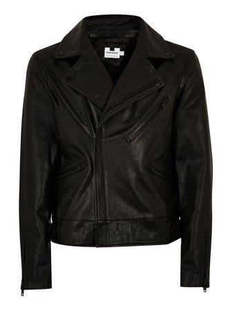 Black Leather Biker Jacket - Men's Coats & Jackets - Clothing - TOPMAN