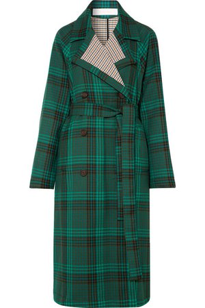 See By Chloé | Belted double-breasted checked twill coat | NET-A-PORTER.COM