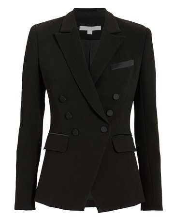 Crepe Double Breasted Blazer