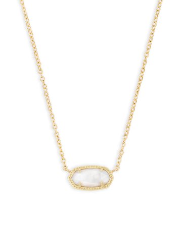 Elisa Gold Pendant Necklace In White Pearl