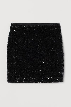Sequined Skirt - Black - Ladies | H&M US
