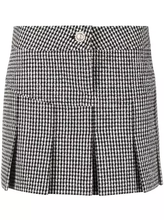Alessandra Rich houndstooth-pattern Pleated Skirt - Farfetch