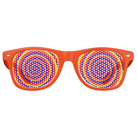 Colorful Spiral Hypnotic Optical Illusion Funny Retro Sunglasses | Zazzle.com