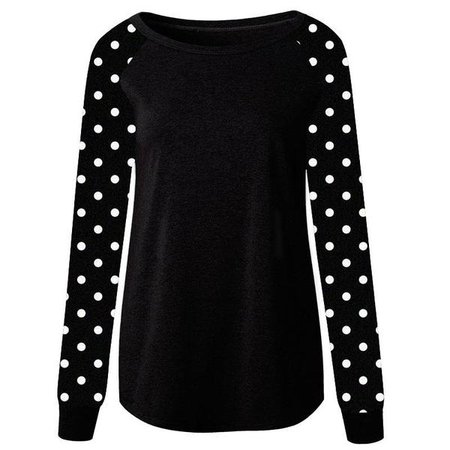 Black polka dot sleeve sweater 1