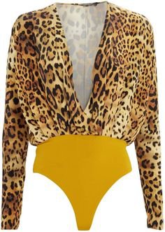 Cushnie Leopard-Print Silk-Crepe Bodysuit