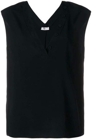 buttoned v-neck tank top