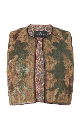 Floral Embroidered Cotton-Wool Vest By Etro | Moda Operandi