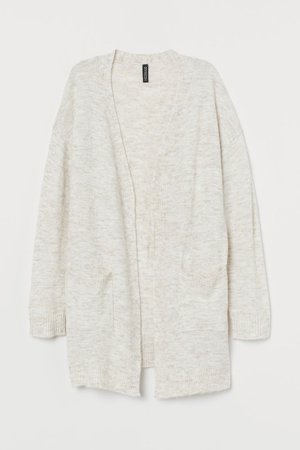 Fine-knit Cardigan - Light beige melange - | H&M CA