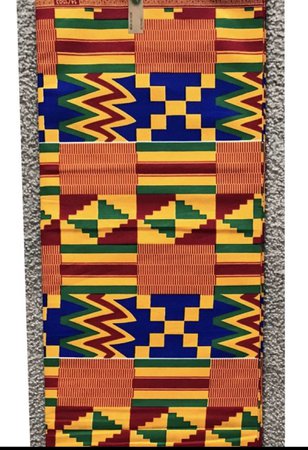K119 african fabric kente per yard yellow/ red/ Blue kente | Etsy