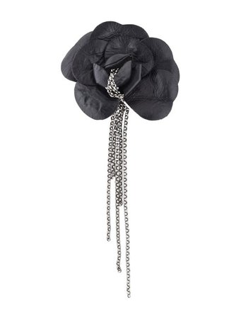 Chanel Leather Chain-Link Camellia Brooch - Brooches - CHA338426 | The RealReal