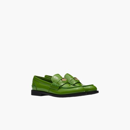 Patent leather loafers Apple green | Miu Miu