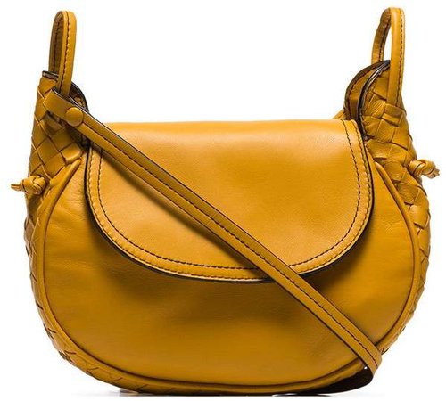 yellow messenger leather crossbody bag