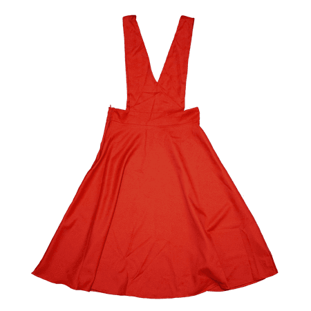 V-Cut Pinafore Skirt in Red – Trash Queen