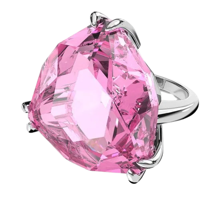 Swarovski - Millenia Cocktail Ring, Trilliant Cut Crystal, Pink, Rhodium-plated